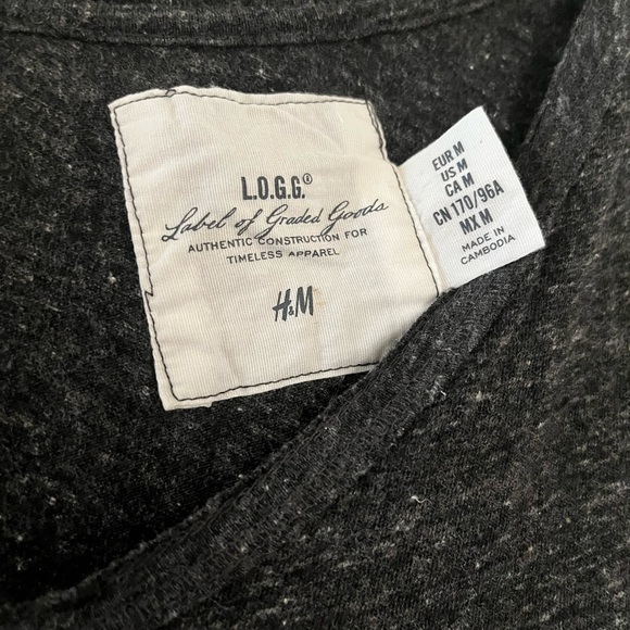 H&M LOGG Vintage Charcoal Grey Studded “41” T-Shirt Dress - Picture 3 of 3